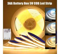 Striscia luminosa COB alimentata a batteria (batterie non incluse), con interruttore; luce morbida ultra-luminosa, senza abbagliamento, senza macchie; retro adesivo per installazione senza foratura; l