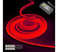 Striscia luminosa Rosso al neon, 16.4ft/5m 12V DC 600 SMD2835 LED impermeabile, per la decorazione interna ed esterna