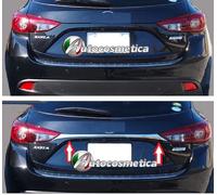 Striscia modanatura portellone baule centrale acciaio per Mazda 3 Axela 2014-