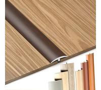 Striscia per pavimenti con profilo a T, 80-110 cm, regolabile, adesivo in PVC, per piastrelle e laminato, colore teak giallo, 2,5 x 100 cm, facile da installare