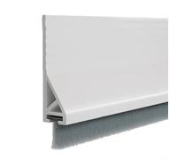 Striscia per porta con spazzola per pavimento, 100 cm, in silicone TPE, paraspifferi per ridurre rumore, polvere e luce, adatta a più tipi di porte, tra cui telai in legno e alluminio (bianco)
