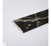 Striscia perimetrale autoadesiva per pareti , Profilo flessibile for battiscopa, profilo in gomma staccabile e adesiva, profilo for battiscopa autoadesivo indurito, 4 pollici(Black Woodgrain 1)