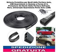 Striscia Protettiva per Bordi delle Portiere Auto, 10M Guarnizione in Gomma Nera