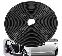 Striscia protettiva per bordi delle portiere auto, rotolo da 5m, guarnizione in gomma a forma di U, adatta per la maggior parte delle auto (Nero, 16FT)
