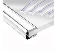 Striscia protettiva per bordi, Protezione for bordi con canale a U in PVC trasparente, larghezza 6,5 piedi, 0,5-26 mm, for tavoli pannelli in vetro(18-20mm)