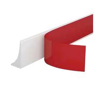Striscia protettiva per doccia autoadesiva, 1,5 cm di altezza, per porta della doccia senza cornice, in TPE, barriera all'acqua per pavimento della doccia, argine d'acqua (bianco, 5 m)