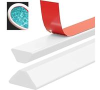 Striscia protettiva per doccia autoadesiva, a forma di T, per pavimento e doccia, in silicone, per porta della doccia senza cornice, per separazione a secco e a umido (bianco)
