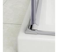 Striscia protettiva per doccia in alluminio, 2 x 95 cm, per doccia e doccia, guarnizione di ricambio per vasca da bagno, idrorepellente, box doccia, protezione contro le cadute