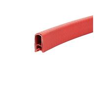 Striscia sigillante per porta, striscia di gomma, bordo in gomma 3,28, spogliatura delle intemperie, protezione per bordi in metallo, striscia di tenuta per guardia, altezza x larghezza (rosso, 13 mm