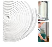 Striscia sigillante per porte e finestre, 5 m e 9 mm, resistente alle intemperie, per riduzione del rumore e protezione dal vento, materiale in fibra di poliestere per un uso duraturo (bianco)