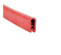 Striscia sigillante per portiera, in gomma, adatta per auto, 2 m di distanza tra le fessure dell'auto, spelatura in gomma con acciaio, protezione bordi per auto, altezza x larghezza (rosso, 10 mm x 7
