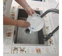 Striscia spogliarello impermeabile per lavelli da cucina e 8 cm x 280 cm, in tessuto non tessuto, assorbe l'umidità, riutilizzabile con condensa (gattino carino)