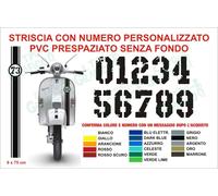 Striscia Sticker NUMERO PERSONALIZZATO adesivo Vespa PX LML Lambretta scooter