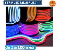 STRISCIA STRIP FLEX LED BOBINA NEON RGB SPINA 220V BIANCA TUBO ESTERNO 1 A 100 M [EEK: A+++]