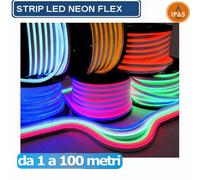 STRISCIA STRIP FLEX LED BOBINA NEON RGB SPINA 220V BIANCA TUBO ESTERNO 1 A 100 M [EEK: A+++]