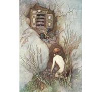 Strisciò via tra le rocce e arrivò al gabinetto ed ecco! era aperto. Illustrazione di Warwick Goble. From The Water Babies pubblicato 1922. Stampa poster di Hilary Jane Morgan (11 x 16)