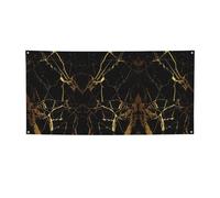 Striscione 3D elegante con texture dorata con stampa marmorizzata, striscione per tutti gli eventi, bandiere luminose per compleanno, Ringraziamento e molto altro ancora