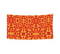 Striscione 3D per feste con stampa di pizza e peperoni, decorazione per esterni di Natale di Halloween, cartello da appendere durevole per feste e riunioni