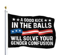Striscione A Good Kick In The Balls Will Solve Your Gender 90x150cm