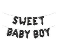 Striscione a palloncino per neonata con scritta "Sweet Baby Boy" per feste di genere per ragazzi It's A Boy Girl Banner Baby Shower Decorazioni per il primo compleanno (DOLCE BABY BOY Nero)