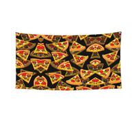 Striscione all'aperto dell'interno di stampa 3d della pizza, segno decorativo di festa con 4 occhielli del metallo, creatore di atmosfera festiva