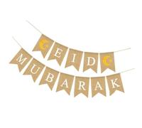 Striscione Appeso Eid Mubarak in Stoffa, Decorazione Festa Notte | Leggero per Celebrazioni Eid e Ramadan, Adatto alla Casa, Stile Adorabile e Presenza Speciale