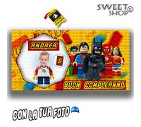 Striscione Banner compleanno LEGO personalizzato festa foto nome ETA' KIT FESTA