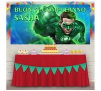 Striscione Banner LANTERNA VERDE PERSONALIZZATO Compleanno PER FARE FOTO