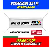STRISCIONE BANNER PUBBLICITARIO PVC PERSONALIZZATO 2X1 M 510 gr striscioni