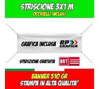 STRISCIONE BANNER PUBBLICITARIO PVC PERSONALIZZATO 3X1 M 510 gr striscioni