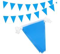 Striscione blu da 15 m/49 piedi, striscioni triangolari in tessuto da 42 pezzi per decorazioni per feste di compleanno a casa per interni ed esterni, per baby shower, matrimoni, giardini
