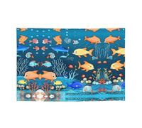 Striscione blu subacqueo con motivo mondo di pesci: crea splendidi punti salienti decorativi per compleanni, vacanze e spazi domestici