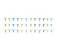 Striscione Bunting 33 piedi in tessuto verde con 36 bandiere triangolari per fes
