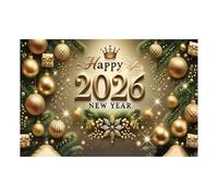 Striscione Buon Anno 2.13x1.52 m Oro 2026 Sfondale