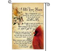 Striscione Cardinal Memorial A Letter From Heaven Commemorate Cemetery Grave Appendere Bandiera Verticale Garden Resistente Alle Intemperie Bandiere Giardino Per Piantone Interni 12X18 Inch