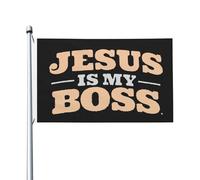 Striscione Christianity Jesus Is My Boss Con 2 Occhielli Bandiera Da Giardino Doppia Faccia Segnali Da Giardino Per La Casa Cortile Estate 3X5 Ft