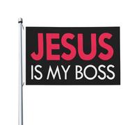 Striscione Christianity Jesus Is My Boss Doppia Faccia Bandiera Verticale Garden Resistente Alle Intemperie Segnali Da Giardino Per Camere Vacanza Interni 3X5 Ft