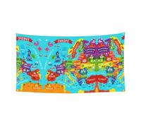 Striscione colorato con mappa dell'Europa con stampa di icone da appendere per feste di Halloween, confezione da 1 pezzo, ideale per riunioni di Natale di Halloween