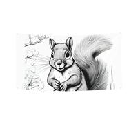 Striscione colorato con stampa di scoiattolo del fumetto per la decorazione del partito di compleanno Halloween e anniversario