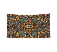 Striscione colorato per feste con stampa di teschi di zucchero per raduni festival decorazione resistente ai raggi UV adatta per Halloween Bar spazi soggiorno