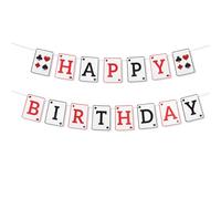 Striscione Compleanno Casinò, Ghirlanda Compleanno a Tema Poker Decorazioni Feste Serali di Gioco per Decorazioni Feste a Tema Las Vegas Fai Da Te