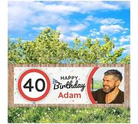 Striscione Compleanno Personalizzato - Taglia XL - Ghirlanda Buon Compleanno - Decorazioni Compleanno per Adulti e Bambini - Ideale per 30 40 50 Anni - Striscione Happy Birthday 150x50 cm