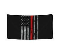 Striscione con ascia da pompiere con stampa a linea rossa per Halloween, decorazione per compleanno, anniversario, vacanze, laurea, festa di nozze