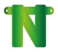 Striscione con lettera N verde lime