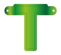 Striscione con lettera T verde lime