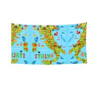 Striscione con mappa dell'Italia con icone di cibo da appendere per feste di Halloween, confezione da 1, ideale per riunioni di Natale di Halloween