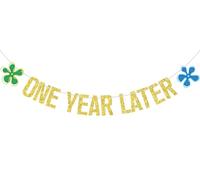Striscione con motivo animali marini, decorazioni per il primo compleanno, spugna gialla a tema per bambini, 1° compleanno, anniversario, forniture per feste
