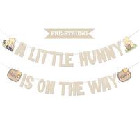 Striscione con scritta "A Little Hunny is on the Way", decorazione per bambini, decorazione vintage per feste di Winnie Winnie Baby Shower, decorazioni per feste di genere, champagne dorato glitterato