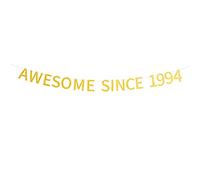 Striscione con scritta "Awesome Since 1994" pre-infilata Happy 27th Birthday Banner oro glitterato 27 Twenty Seven Years Old Birthday Party Decorazioni per uomini e donne
