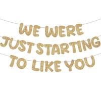 Striscione con scritta in inglese "We Were Just Starting to Like You" "Going Away Party Retirement Addio" Good Luck Goodbye Moving Graduation Party Supplies and Gifts (oro)